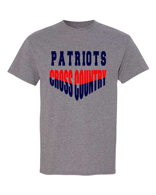 Patriots Cross Country - Graphite Gray - T-Shirt, Long Sleeve T-shirt, Crew Neck or Hooded Sweatshirt