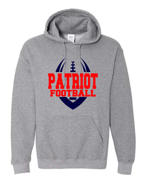 Patriot Football - Graphite Gray - T-Shirt, Long Sleeve T-shirt, Crew Neck or Hooded Sweatshirt