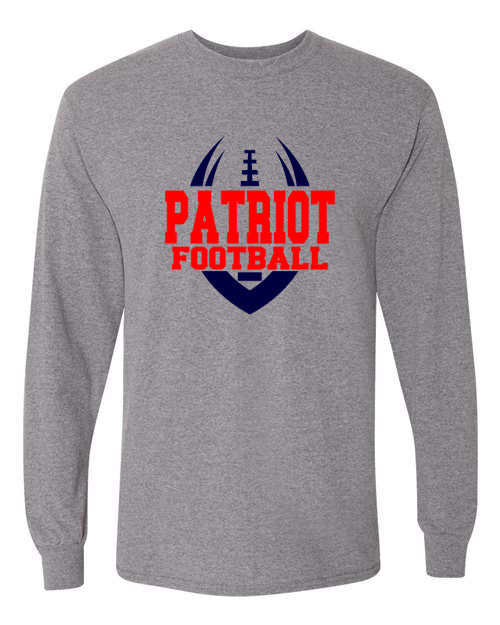 Patriot Football - Graphite Gray - T-Shirt, Long Sleeve T-shirt, Crew Neck or Hooded Sweatshirt