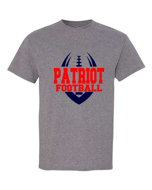 Patriot Football - Graphite Gray - T-Shirt, Long Sleeve T-shirt, Crew Neck or Hooded Sweatshirt