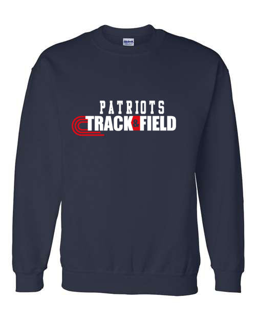 Patriots Track & Field - Navy - T-Shirt, Long Sleeve T-shirt, Crew Neck or Hooded Sweatshirt