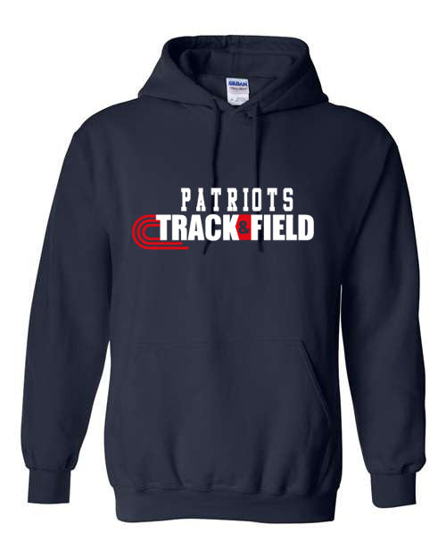 Patriots Track & Field - Navy - T-Shirt, Long Sleeve T-shirt, Crew Neck or Hooded Sweatshirt