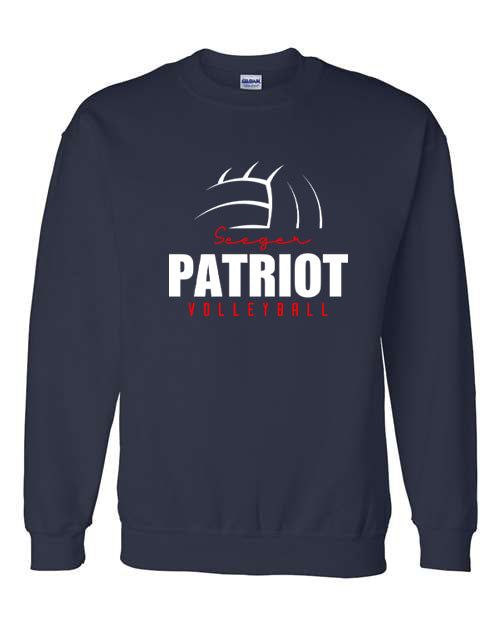 Seeger Patriot Volleyball - Navy - T-Shirt, Long Sleeve T-shirt, Crew Neck or Hooded Sweatshirt