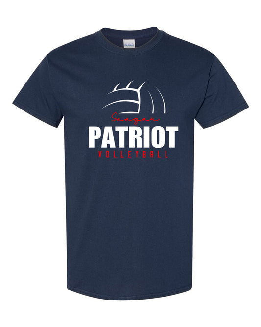 Seeger Patriot Volleyball - Navy - T-Shirt, Long Sleeve T-shirt, Crew Neck or Hooded Sweatshirt