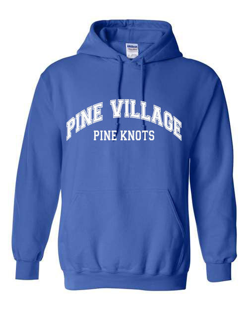 Pine Village Pine Knots - Blue - T-Shirt, Long Sleeve T-shirt, Crew Neck or Hooded Sweatshirt