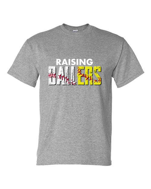 Raising Ballers - Grey - Tshirt, Longsleeve T, Crewneck, or Hooded Sweatshirt