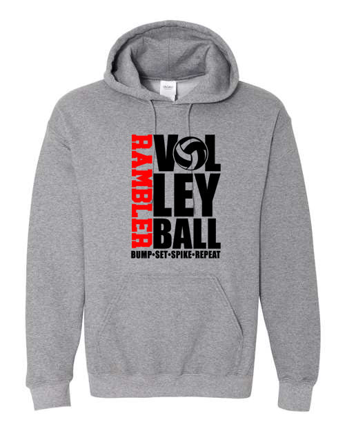 Rambler Volleyball - Graphite Gray - T-Shirt, Long Sleeve T-shirt, Crew Neck or Hooded Sweatshirt