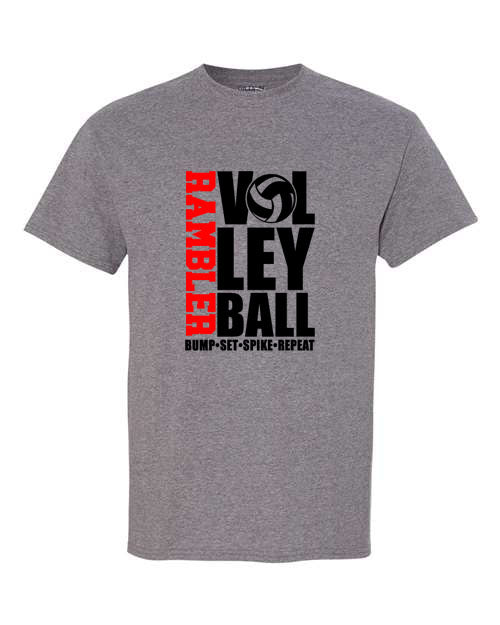 Rambler Volleyball - Graphite Gray - T-Shirt, Long Sleeve T-shirt, Crew Neck or Hooded Sweatshirt