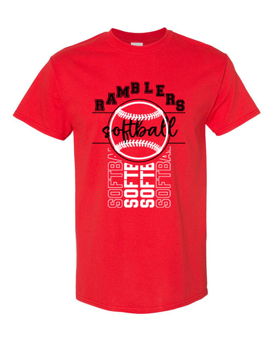 Ramblers Softball - Red - Tshirt, Longsleeve T, Crewneck, or Hooded Sweatshirt