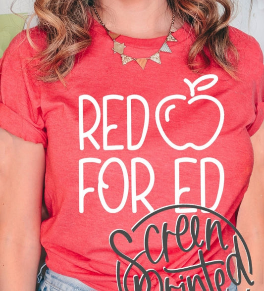 Red for Ed with apple -  Red For Ed