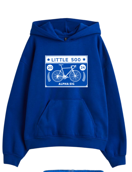 Alpha Sigma Alpha Little 500 Hooded Sweatshirt - IU ASA - Blue