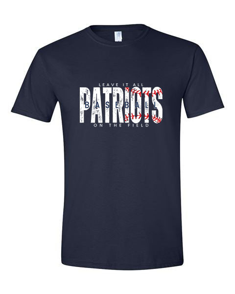 Patriots Baseball - Navy - Tshirt, Longsleeve T, Crewneck, or Hooded Sweatshirt
