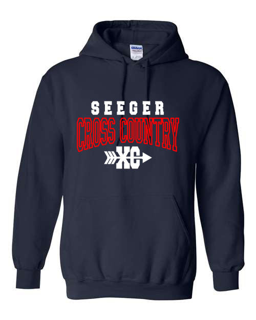 Seeger Cross Country - Navy - T-Shirt, Long Sleeve T-shirt, Crew Neck or Hooded Sweatshirt