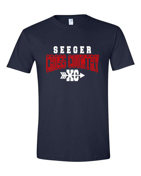 Seeger Cross Country - Navy - T-Shirt, Long Sleeve T-shirt, Crew Neck or Hooded Sweatshirt