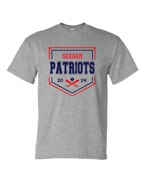 Patriots Baseball or Softball  - Plate - Tshirt, Long Sleeve Tshirt, Crew Neck or Hooded Sweatshirt