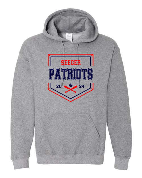 Patriots Baseball or Softball  - Plate - Tshirt, Long Sleeve Tshirt, Crew Neck or Hooded Sweatshirt