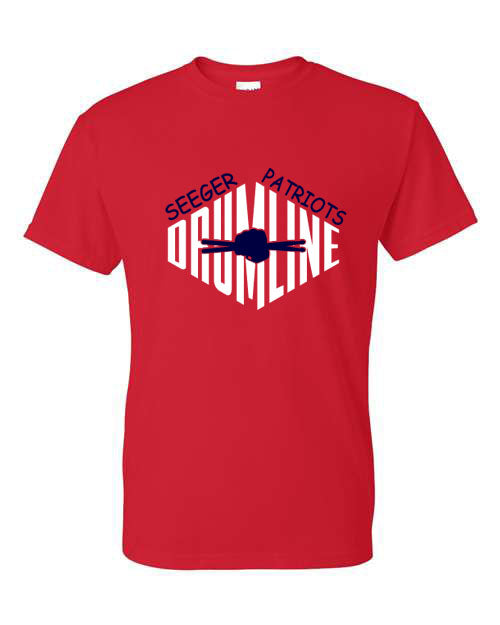 Seeger Patriot Drumline - Red -  T-Shirt, Long Sleeve T-shirt, Crew Neck or Hooded Sweatshirt (Copy)
