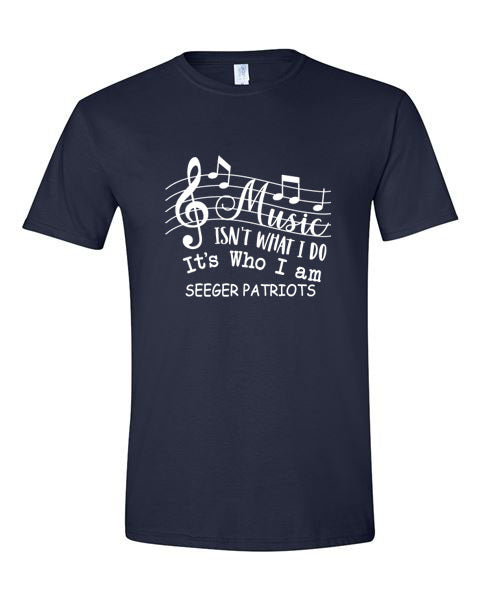 Seeger Patriots - Isn't what I do, It's who I am  -  Navy  -  T-Shirt, Long Sleeve T-shirt, Crew Neck or Hooded Sweatshirt