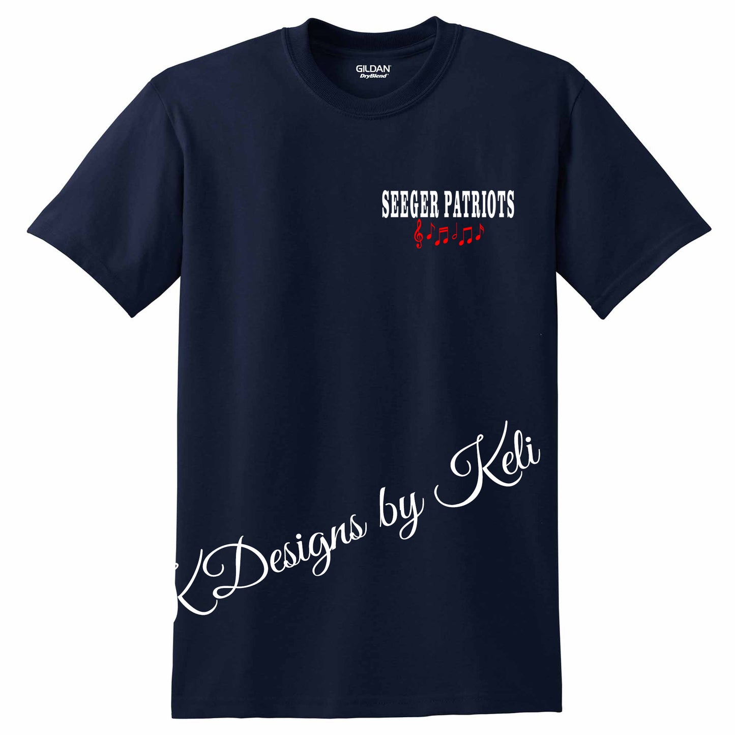 Seeger Music Boosters - Music is Life - Design #5- Navy - T-Shirt, Long Sleeve T-shirt, Crew Neck, or Hooded Sweatshirt