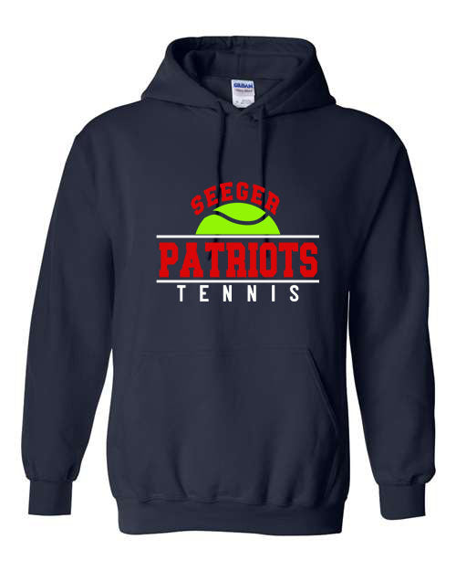 Seeger Patriots Tennis - Navy Hooded Sweatshirt