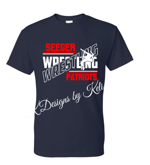 Seeger Patriots Wrestling - T-Shirt, Long Sleeve T-shirt, Crew Neck or Hooded Sweatshirt