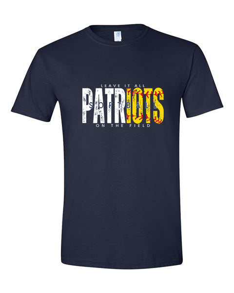 Patriots Softball - Leave it all on the field - Navy - Tshirt, Longsleeve T, Crewneck, or Hooded Sweatshirt
