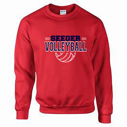 Seeger Patriot Volleyball - Red - T-Shirt, Long Sleeve T-shirt, Crew Neck or Hooded Sweatshirt