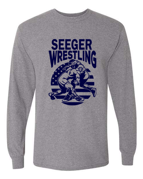 Seeger Wrestling - Graphite Grey - Long sleeve T-shirt