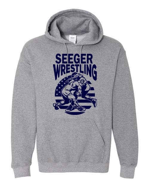 Seeger Wrestling - Graphite Grey - Hooded Sweatshirt