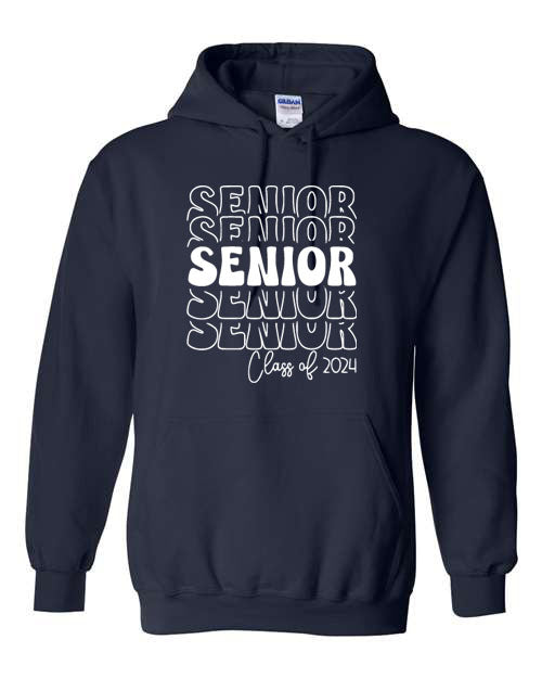 Senior 2024 - Hooded Sweatshirt or Crewneck Sweatshirt - Multiple Color choices