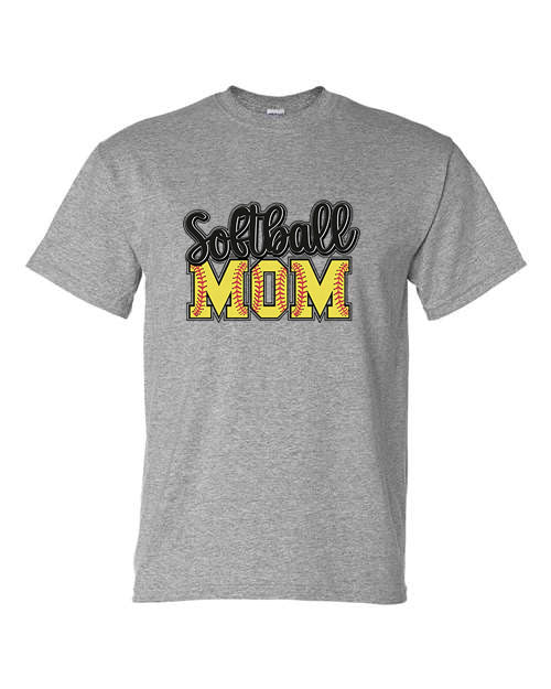 Softball Mom 2 - Grey - Tshirt, Longsleeve T, Crewneck, or Hooded Sweatshirt