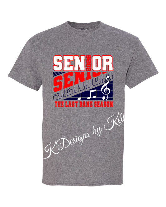 Seeger Music Boosters - Seeger Band Senior  2025 - Design #7 - Graphite Grey - T-Shirt, Long Sleeve T-shirt, Crew Neck, or Hooded Sweatshirt (Copy) (Copy)
