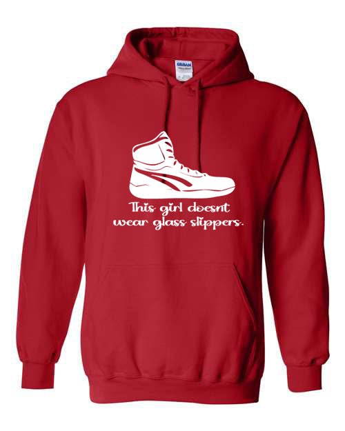 Lady Patriot Wrestling - I don't wear glass slippers - T-Shirt, Long Sleeve T-shirt, Crew Neck or Hooded Sweatshirt