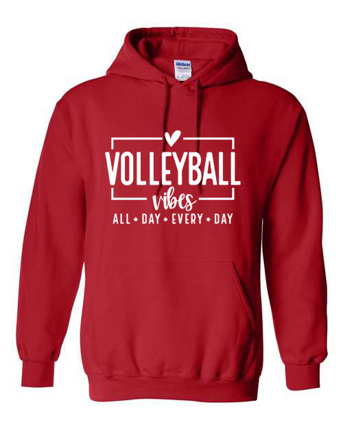 Volleyball Vibes - Hooded or Crewneck Sweatshirt - Multiple Colors Available