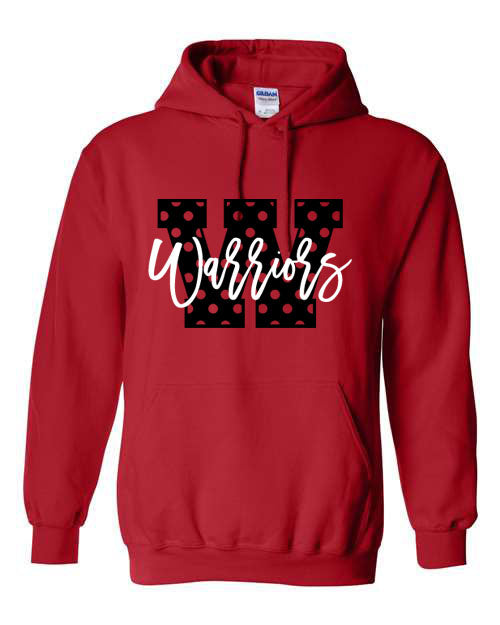 Warriors W - Warren Central Warriors - Red - T-Shirt, Long Sleeve T-shirt, Crew Neck or Hooded Sweatshirt