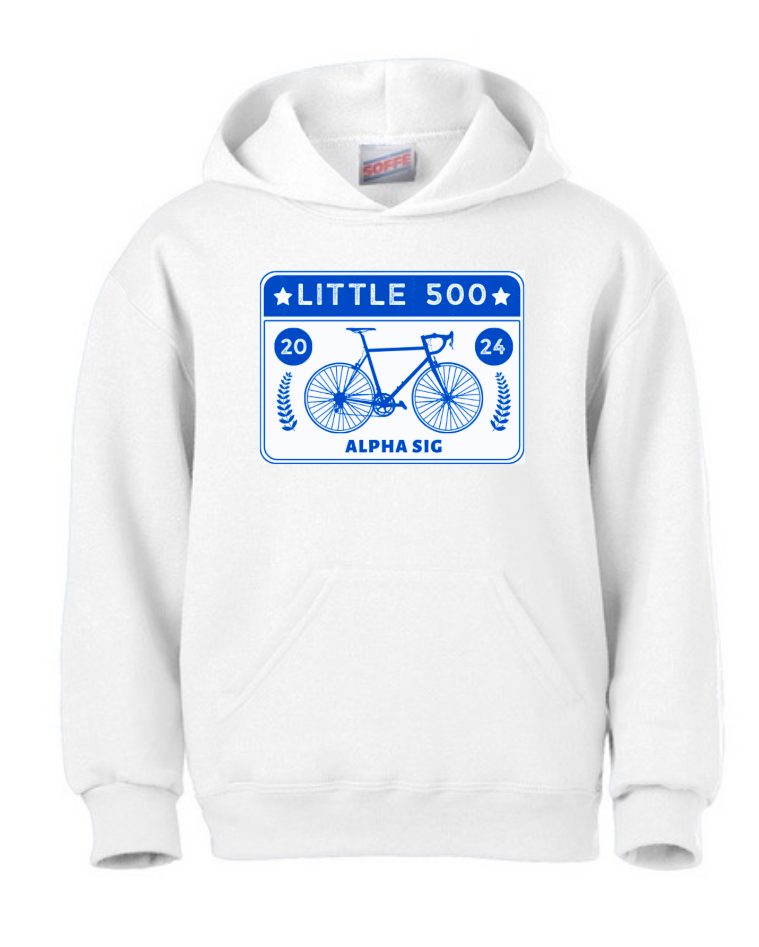 Alpha Sigma Alpha Little 500 Hooded Sweatshirt - IU ASA - White