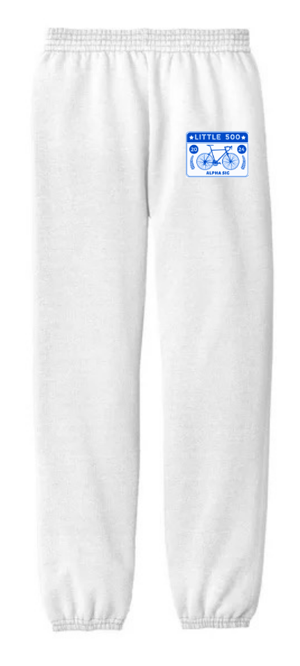 Alpha Sigma Alpha Little 500 Sweatpants - White