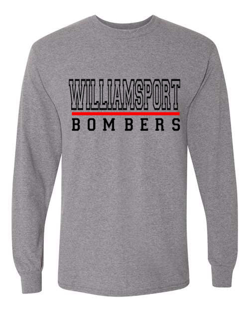 Williamsport Bombers - Design #3 - T-Shirt, Long Sleeve T-shirt, Crew Neck or Hooded Sweatshirt