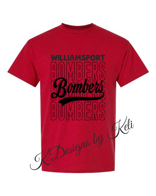 Williamsport Bombers - 2026 - Red- T-Shirt, Crew Neck, or Hooded Sweatshirt