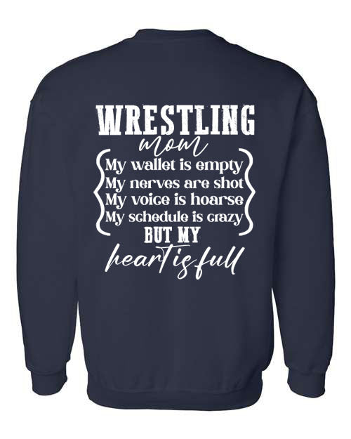 Wrestling Mom - Navy - T-Shirt, Long Sleeve T-shirt, Crew Neck or Hooded Sweatshirt