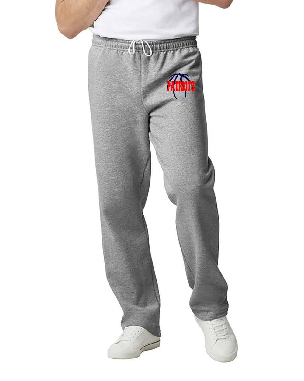 Patriots Basketball -  Sweatpants - Open Bottoms - Gildan Brand