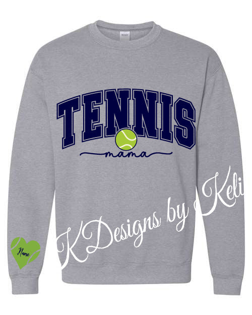 Tennis Mom - Sport Grey - Tshirt, Longsleeve T, Crewneck, or Hooded Sweatshirt - Customized