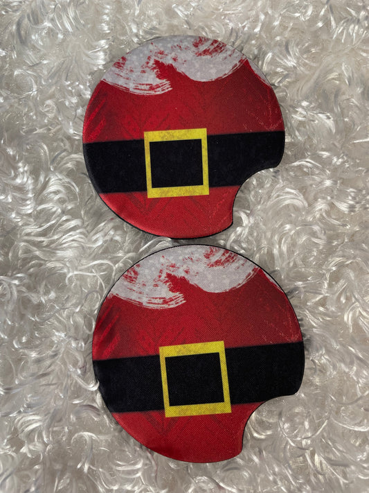 Car Coasters - Set of 2 - Santa Belt