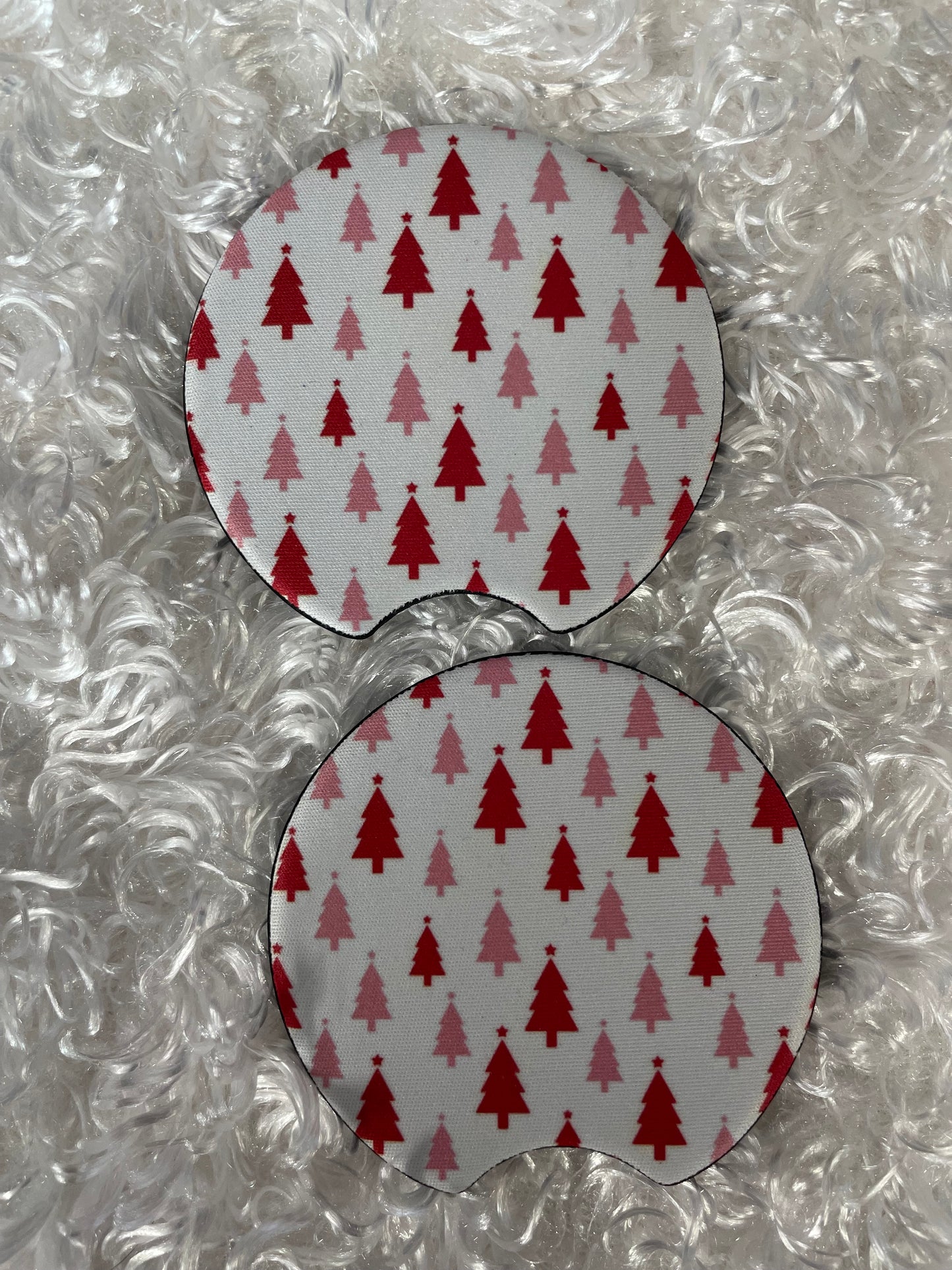 Car Coasters - Set of 2 - Pink/red trees