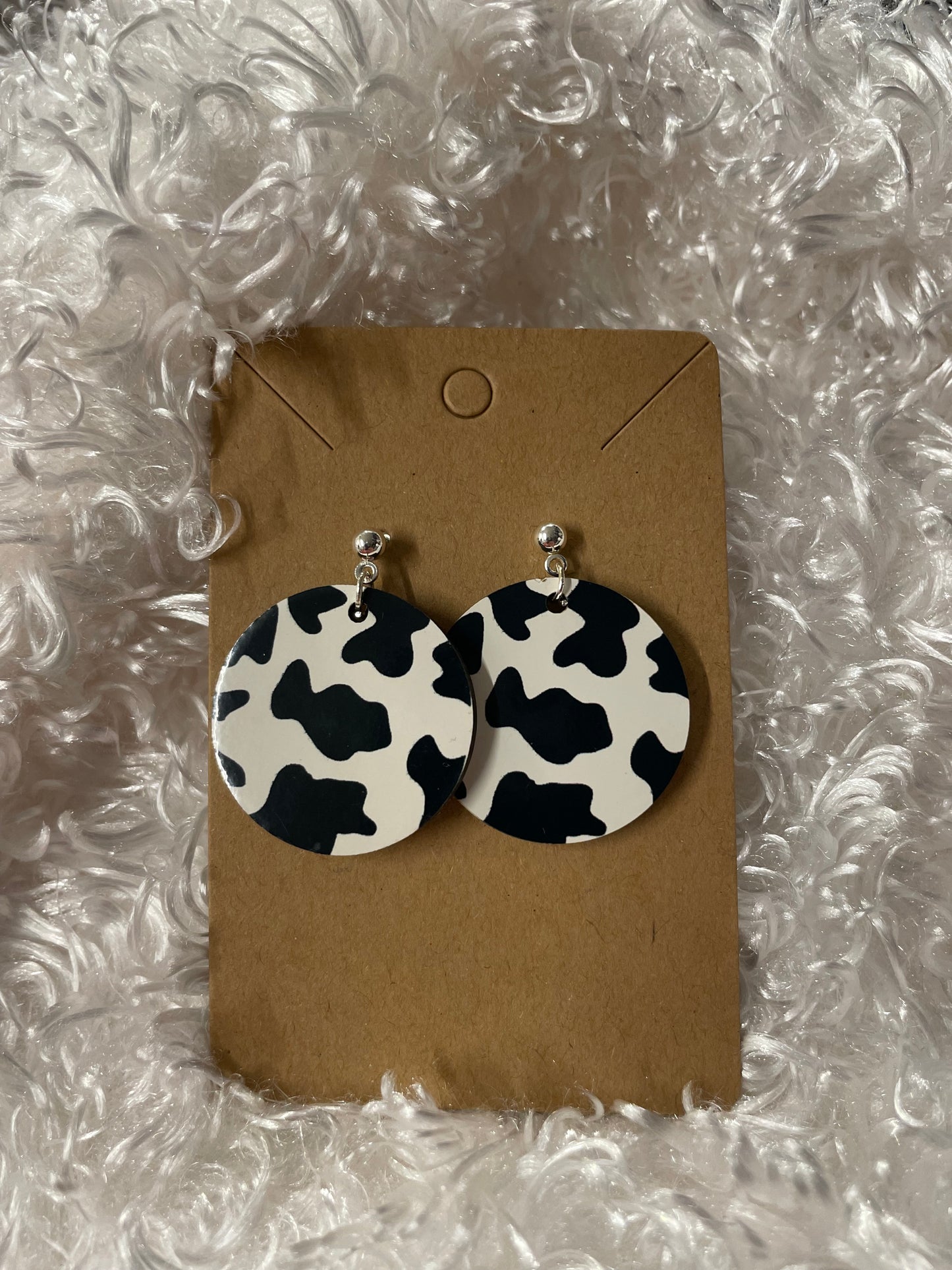 Cow Print circle earrings