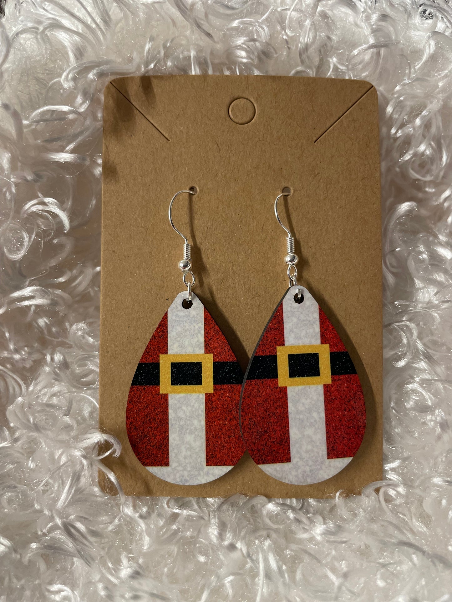 Santa Suit teardrop earrings