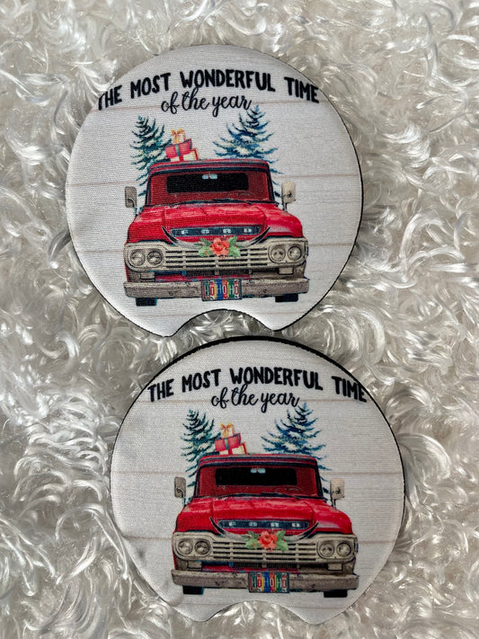 Car Coasters - Set of 2 - The Most Wonderful Time of the year