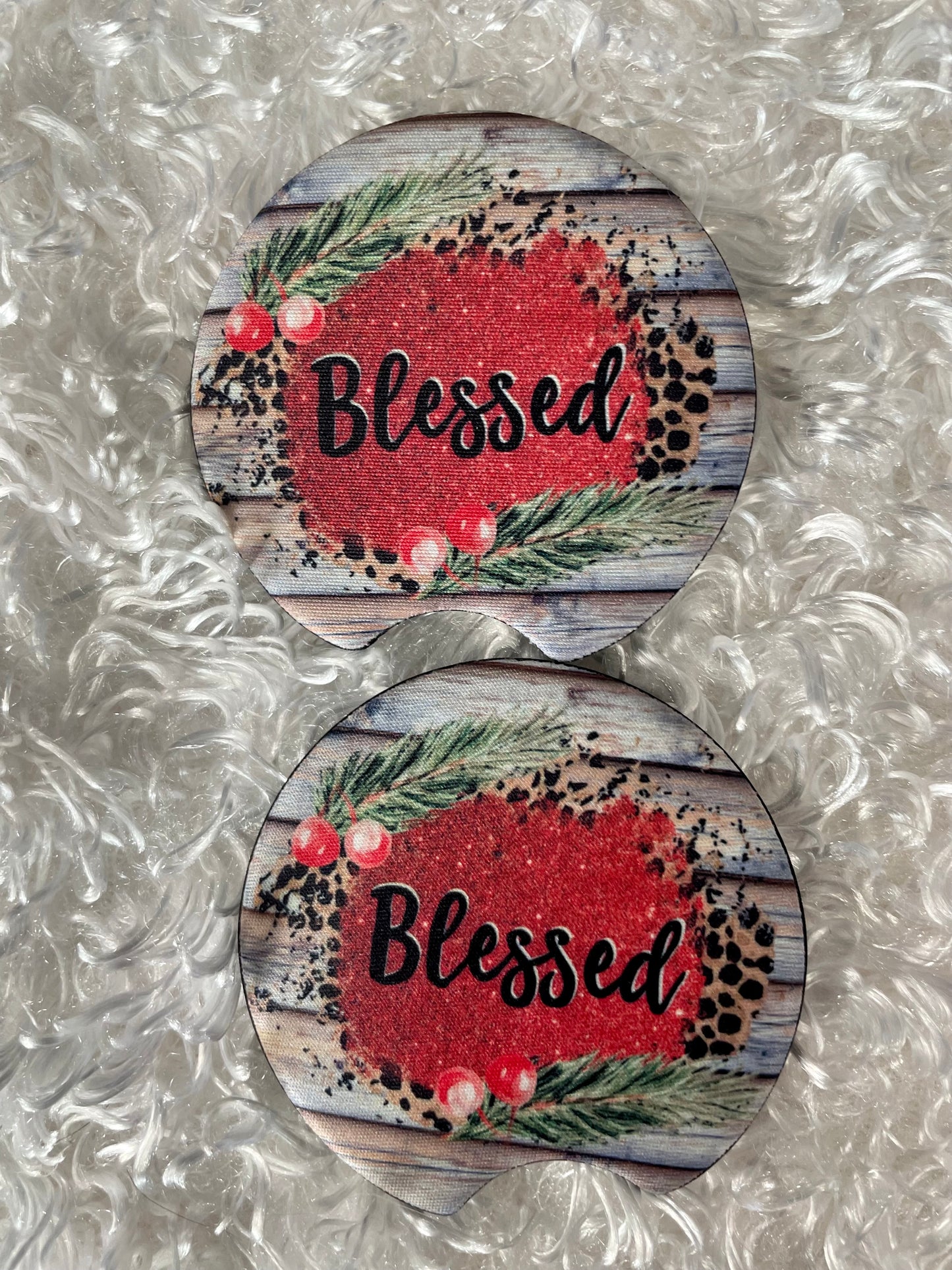 Car Coasters - Set of 2 - Blessed Christmas