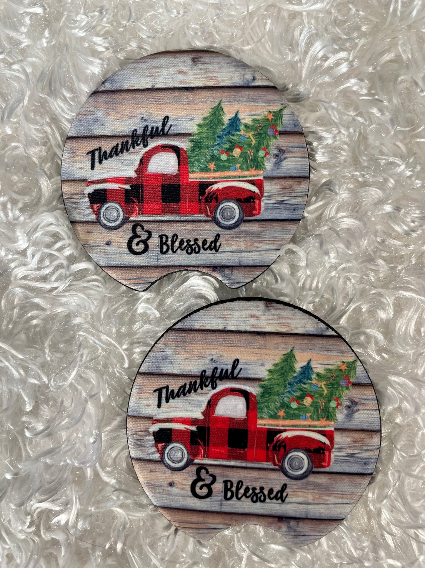 Car Coasters - Set of 2 - Thankful & Blessed