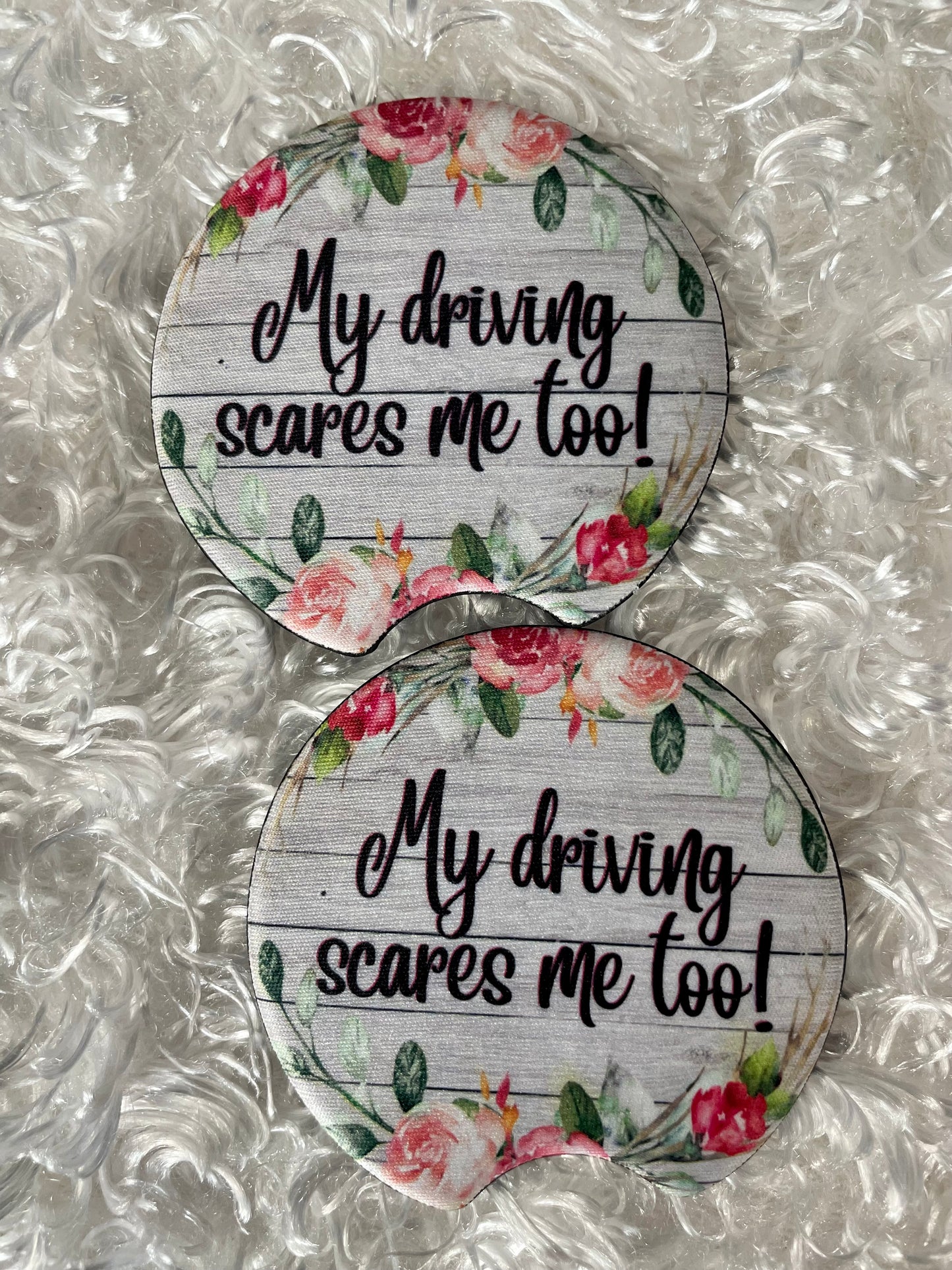 Car Coasters - Set of 2 - My driving scares me too